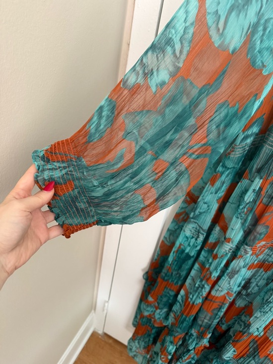 by Anthropology - The Marais Printed Tiered Maxi Dress - Brown Teal Floral - Picture 6 of 16